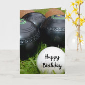 Vintage Rasenbowls Geburtstagswünsche, Karte (Gelbe Blume)