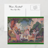 Vintage Rasenfläche Ansammlung laden ein Einladungspostkarte (Vorne/Hinten)