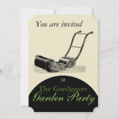 VINTAGE Rasenmäher Party Einladung (Vorderseite)