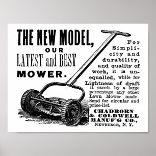 Vintage-Rasenmäher-Werbung Poster