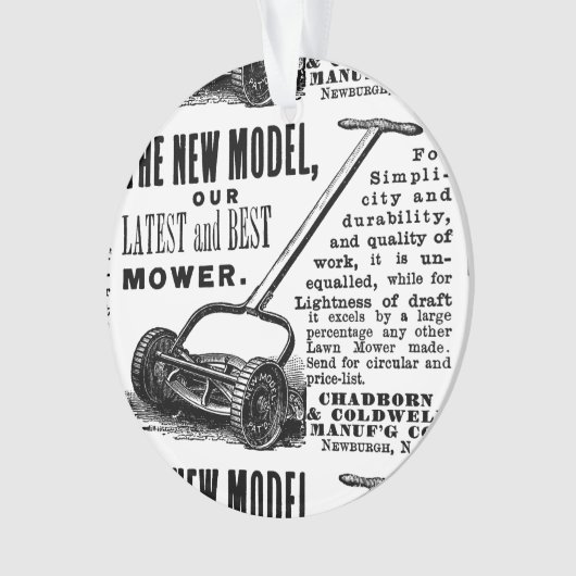 Vintage Rasenmäheranzeige Ornament (Vorderseite)