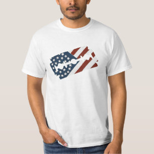 Vintage-Rasiermesserklinge amerikanische Flagge T-Shirt