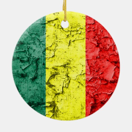 Vintage rasta Flagge Keramik Ornament (Hinten)