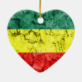 Vintage rasta Flagge Keramik Ornament (Hinten)