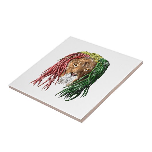 Vintage Rasta Reggae Lion Fliese (Seite)