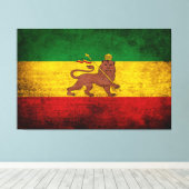 Vintage Rastafarian Flag Leinwanddruck (Insitu (Holzboden))