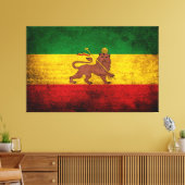 Vintage Rastafarian Flag Leinwanddruck (Insitu (Wohnzimmer))