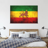 Vintage Rastafarian Flag Leinwanddruck (Insitu (Schlafzimmer))