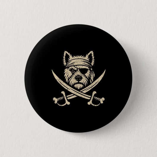 Vintage Rate West Highland White Terrier Crossbone Button (Vorderseite)