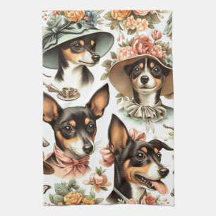 Vintage Ratt Terrier nahtlos Geschirrtuch