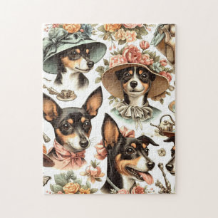 Vintage Ratt Terrier Nahtlos Puzzle