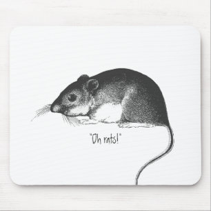 vintage Ratte Maus retro stilvoll chic Mousepad