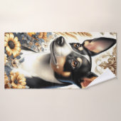 Vintage Ratte Terrier Illustration Badehandtuch (Badehandtuch)