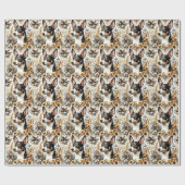 Vintage Ratte Terrier Illustration Geschenkpapier (Flach)