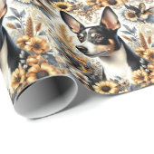 Vintage Ratte Terrier Illustration Geschenkpapier (Rolleneckpunkt)