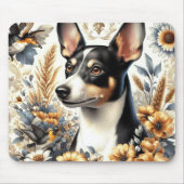 Vintage Ratte Terrier Illustration Mousepad (Vorne)
