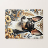 Vintage Ratte Terrier Illustration Puzzle (Horizontal)