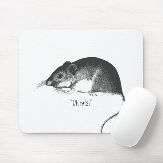 Vintage Rattenmaus im Retro-Stil Mousepad (Mit Mouse)