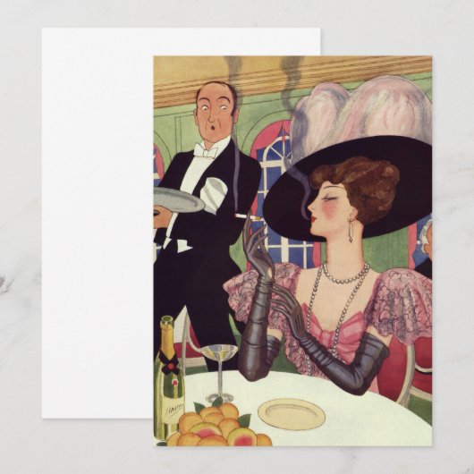 Vintage rauchende Frau Zigarette Drink Champagner (Vorne/Hinten)