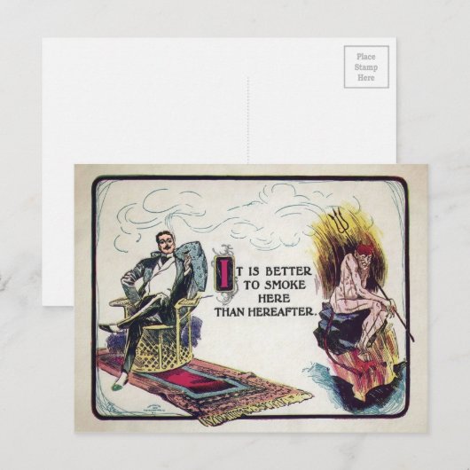 Vintage Raucherwerbung Postkarte (Vorne/Hinten)