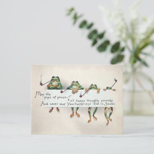 Vintage Rauchfrösche Postkarte (Stehend Vorderseite)