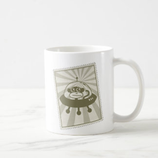 Vintage Raum-Affe-Briefmarken-Tasse mit Logo Kaffeetasse