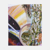 Vintage Raum-Grafik Fleecedecke (Vorderseite)