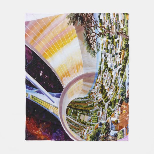 Vintage Raum-Grafik Fleecedecke (Vorderseite)