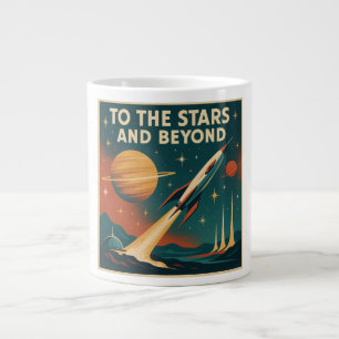 Vintage Raumfahrt "zu den Sternen und darüber hina Jumbo-Tasse