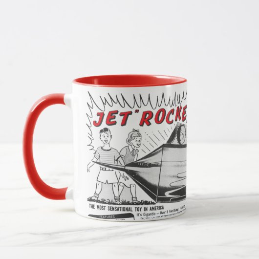 Vintage-Raumschiff mit Raketenantrieb Tasse (Links)