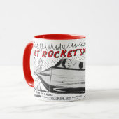 Vintage-Raumschiff mit Raketenantrieb Tasse (Vorderseite Links)