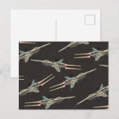vintage Raumschiffmuster Postkarte (Vorne/Hinten)