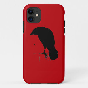 Vintage Raven auf Blood Red Vorlage Case-Mate iPhone Hülle
