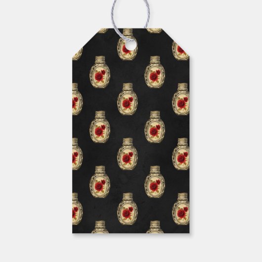 Vintage Raven Gothic Wedding Geschenkanhänger (Rückseite)