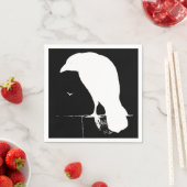 Vintage Raven Silhouette Retro Goth Ravens Crow Serviette (Beispiel)