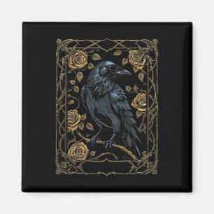 Vintage Raven Tarot Card Gothic Wiccan Pagan Hexe Magnet
