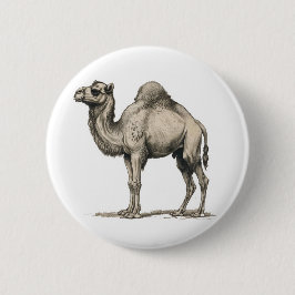 Vintage Realistic Camel Illustration-Desert Camel Button