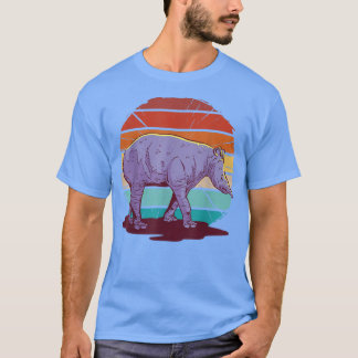 Vintage realistic tapir animal, pig nose trunk, fu T-Shirt