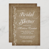 Vintage Rebe-rustikale Brautparty-Einladungen Einladung (Vorne/Hinten)