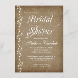 Vintage Rebe-rustikale Brautparty-Einladungen Einladung