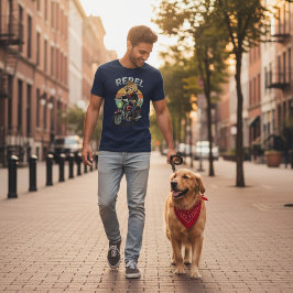 Vintage Rebel Biker Dog T-Shirt