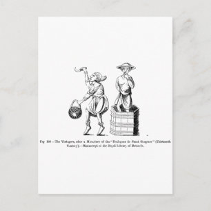 Vintage Reben (Winzer/Erntemaschinen) Postkarte
