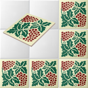 Vintage-Rebenmuster mit anpassbaren Farben Fliese