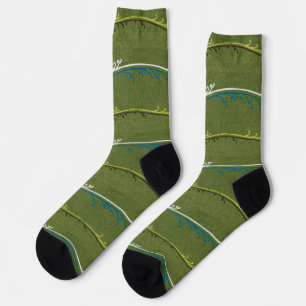 Vintage-Rebenstreifen in Olivgrün verrückte Socken