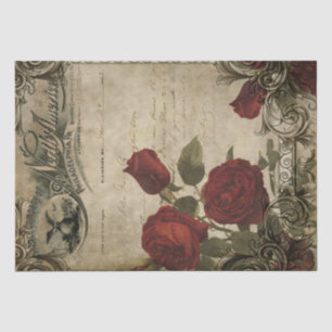 Vintage Rechnung und Rose Shabby Chic Seidenpapier