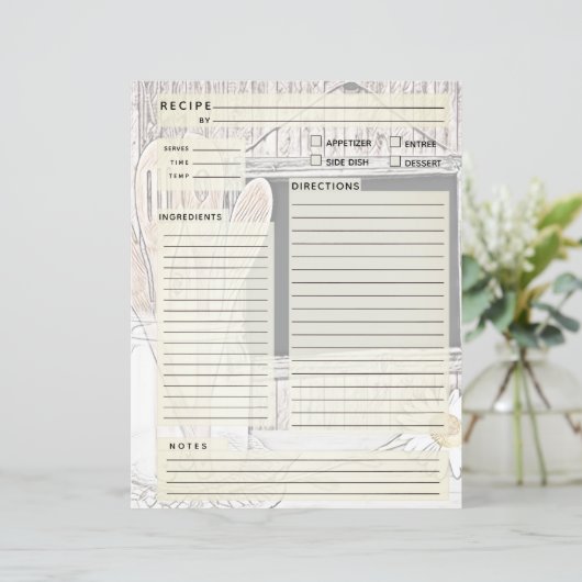 Vintage Recipiebinder-Beilage (Stehend Vorderseite)