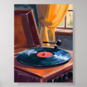 Vintage Record Player Painting Poster (Vorne)