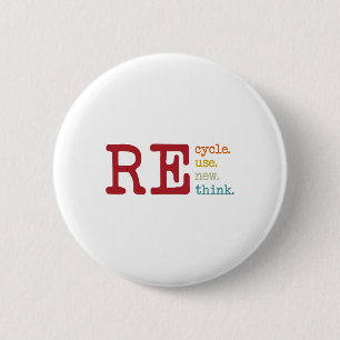 Vintage Recyceln Wiederverwenden Erneuern Umdenken Button
