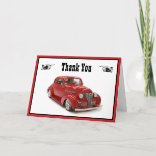 Vintage Red 1939 Coupe Geburtstag Dankeskarte