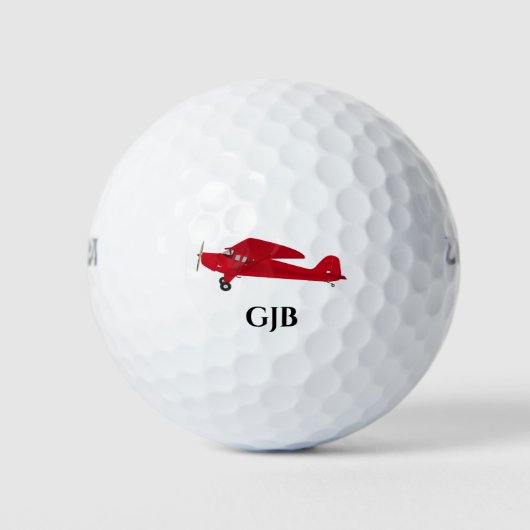 Vintage Red Airplane Golf Balls Golfball (Vorderseite)